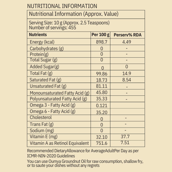Oumya Groundnut Oil (Pink Nuts)