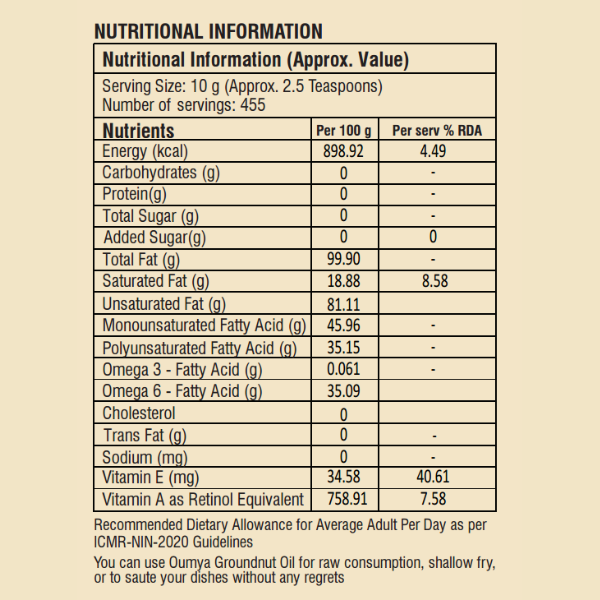 Oumya Groundnut Oil (Red Nuts)